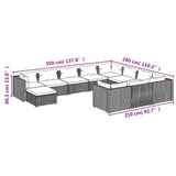 11 Piece Garden Lounge Set with Cushions Poly Rattan Grey - Extra Image