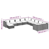 11 Piece Garden Lounge Set with Cushions Poly Rattan Brown - Extra Image