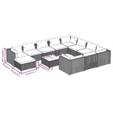 12 Piece Garden Lounge Set with Cushions Poly Rattan Brown - Extra Image
