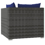 9 Piece Garden Lounge Set with Cushions Poly Rattan Grey - Top-Down View