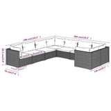 8 Piece Garden Lounge Set with Cushions Poly Rattan Black - Close-Up Angle