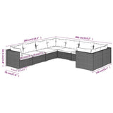 8 Piece Garden Lounge Set with Cushions Poly Rattan Black - Close-Up Angle