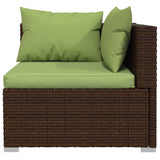 9 Piece Garden Lounge Set with Cushions Poly Rattan Brown - Top-Down View