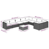10 Piece Garden Lounge Set with Cushions Poly Rattan Grey - Extra Image