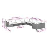 10 Piece Garden Lounge Set with Cushions Poly Rattan Black - Close-Up Angle