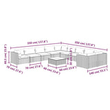 11 Piece Garden Lounge Set with Cushions Poly Rattan Brown - Extra Image