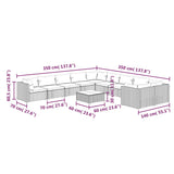 11 Piece Garden Lounge Set with Cushions Poly Rattan Grey - Extra Image