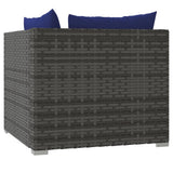11 Piece Garden Lounge Set with Cushions Poly Rattan Grey - Top-Down View