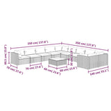 11 Piece Garden Lounge Set with Cushions Poly Rattan Grey - Extra Image