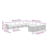 11 Piece Garden Lounge Set with Cushions Poly Rattan Brown - Close-Up Angle