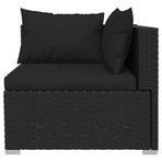 12 Piece Garden Lounge Set with Cushions Poly Rattan Black