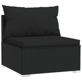 12 Piece Garden Lounge Set with Cushions Black Poly Rattan - 45-Degree Angle