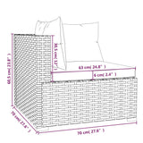 12 Piece Garden Lounge Set with Cushions Brown Poly Rattan - Low Angle