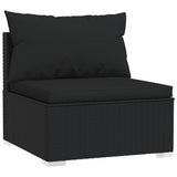 13 Piece Garden Lounge Set with Cushions Black Poly Rattan