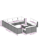 13 Piece Garden Lounge Set with Cushions Black Poly Rattan