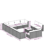 13 Piece Garden Lounge Set with Cushions Brown Poly Rattan - Extra Image