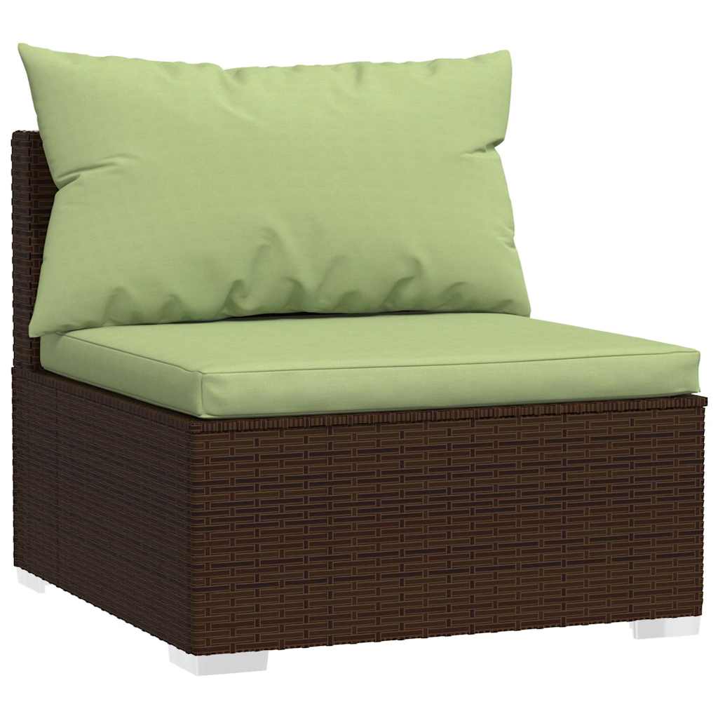 13 Piece Garden Lounge Set with Cushions Brown Poly Rattan