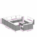 13 Piece Garden Lounge Set with Cushions Brown Poly Rattan - Extra Image