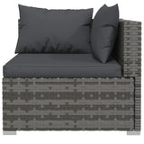 14 Piece Garden Lounge Set with Cushions Grey Poly Rattan - Top-Down View