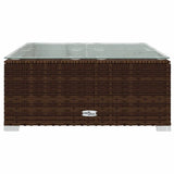 13 Piece Garden Lounge Set with Cushions Brown Poly Rattan - Low Angle