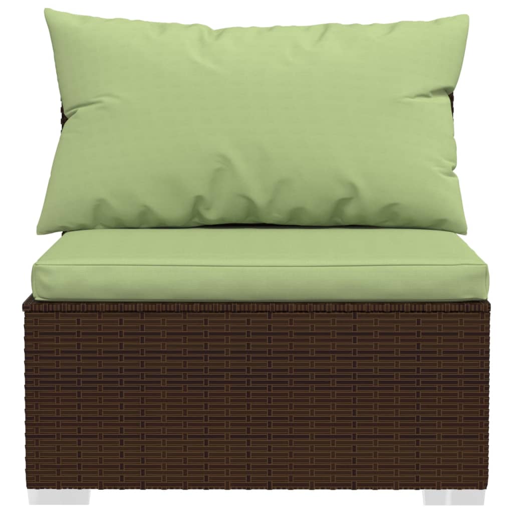 13 Piece Garden Lounge Set with Cushions Brown Poly Rattan