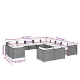 13 Piece Garden Lounge Set with Cushions Brown Poly Rattan - Close-Up Angle