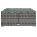 14 Piece Garden Lounge Set with Cushions Grey Poly Rattan - Low Angle