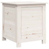 Outdoor Cushion Box White 50x50x56 cm Solid Wood Fir - Front View