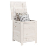 Outdoor Cushion Box White 50x50x56 cm Solid Wood Fir - Side View