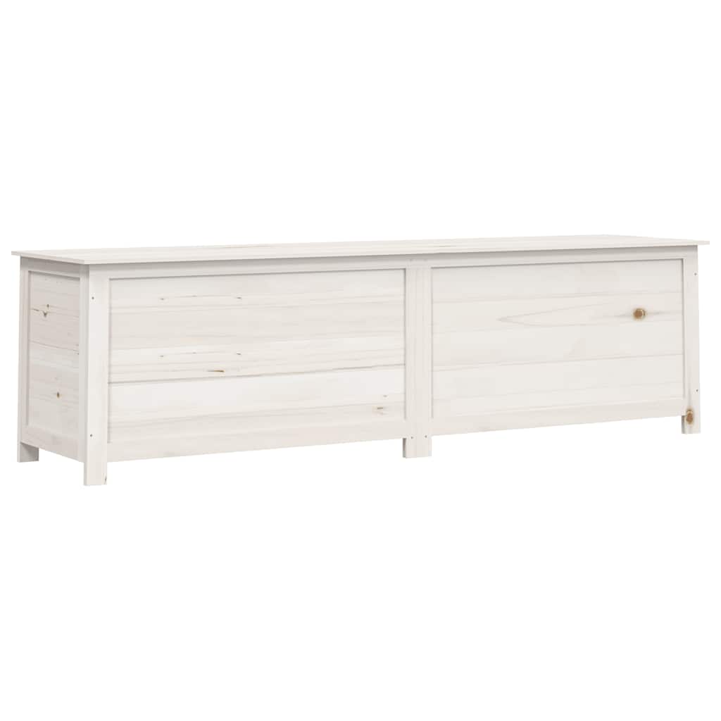 Outdoor Cushion Box White 200x50x56 cm Solid Wood Fir
