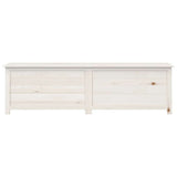 Outdoor Cushion Box White 200x50x56 cm Solid Wood Fir - Top-Down View
