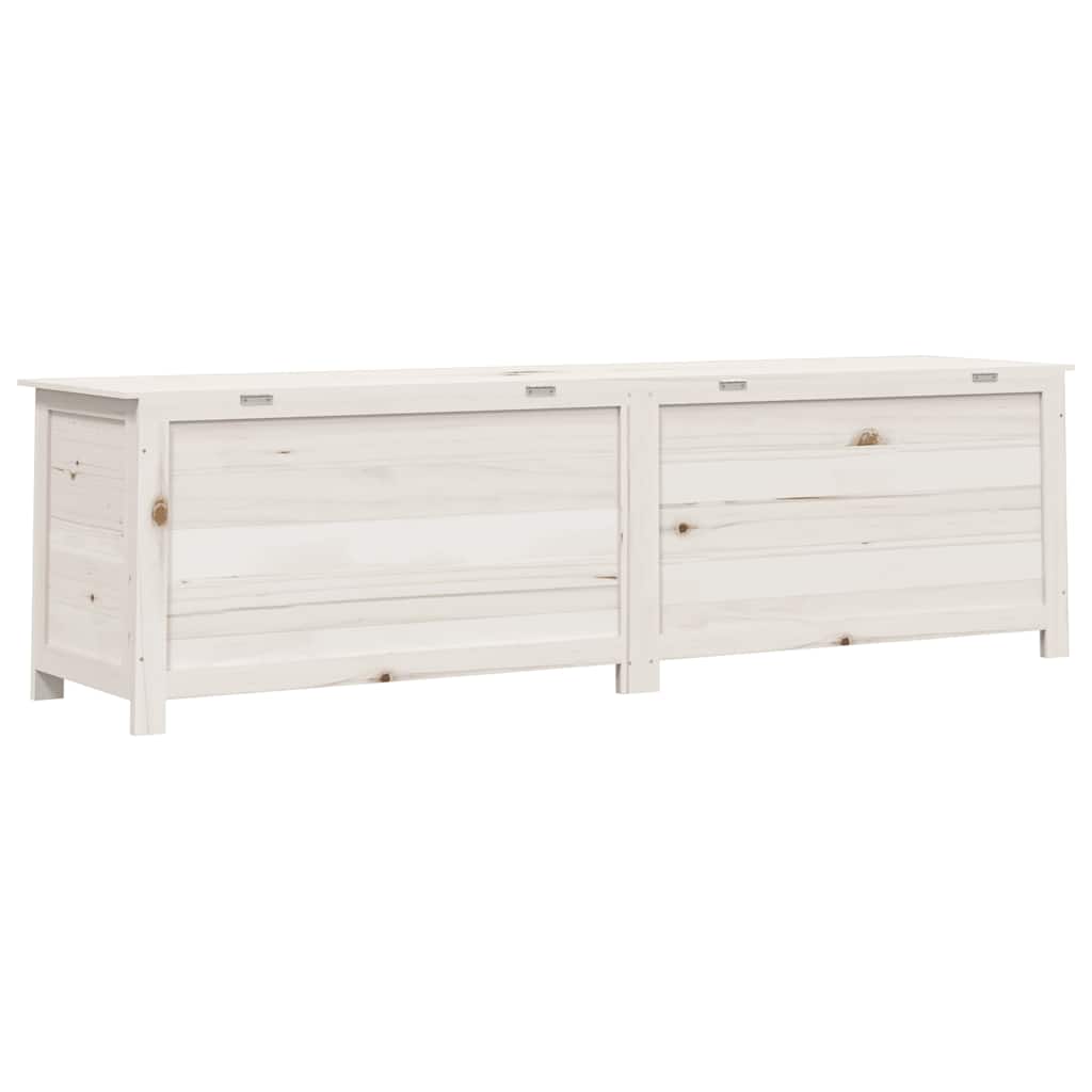 Outdoor Cushion Box White 200x50x56 cm Solid Wood Fir
