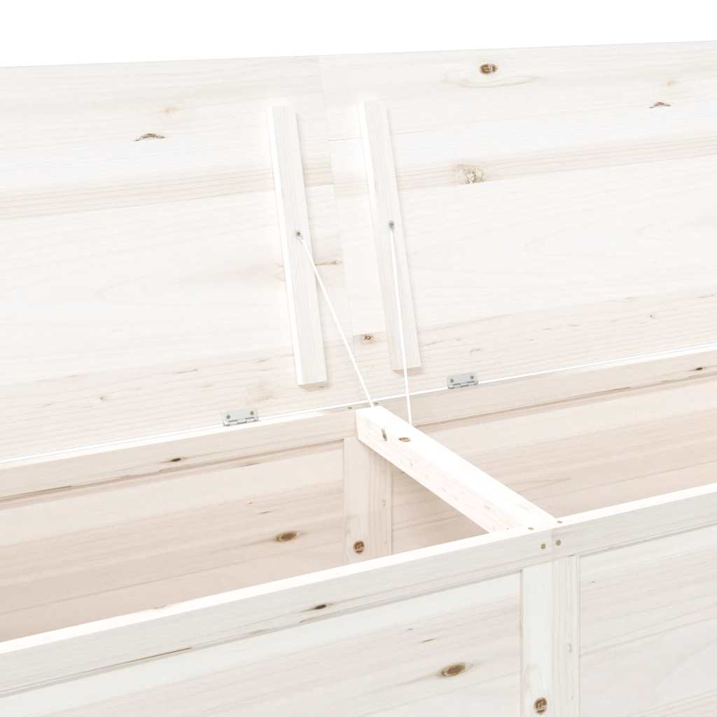 Outdoor Cushion Box White 200x50x56 cm Solid Wood Fir