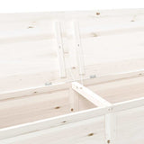 Outdoor Cushion Box White 200x50x56 cm Solid Wood Fir