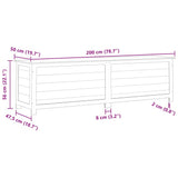 Outdoor Cushion Box White 200x50x56 cm Solid Wood Fir - Low Angle