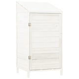 Garden Shed White 55x52x112 cm Solid Wood Fir - Front View