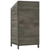Garden Shed Anthracite 55x52x112 cm Solid Wood Fir - Rear View