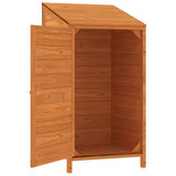 Garden Shed Brown 55x52x112 cm Solid Wood Fir - Top-Down View
