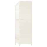 Garden Shed White 55x52x174.5 cm Solid Wood Fir - Rear View