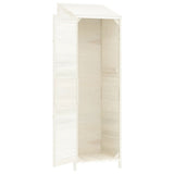 Garden Shed White 55x52x174.5 cm Solid Wood Fir - Close-Up Angle