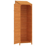 Garden Shed Brown 55x52x174.5 cm Solid Wood Fir - Close-Up Angle