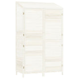 Garden Shed White 102x52x174.5 cm Solid Wood Fir