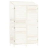 Garden Shed White 102x52x174.5 cm Solid Wood Fir - Front View
