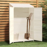 Garden Shed White 102x52x174.5 cm Solid Wood Fir - Side View