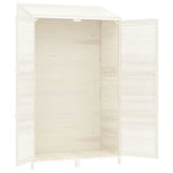 Garden Shed White 102x52x174.5 cm Solid Wood Fir - Close-Up Angle