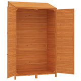 Garden Shed Brown 102x52x174.5 cm Solid Wood Fir - Close-Up Angle