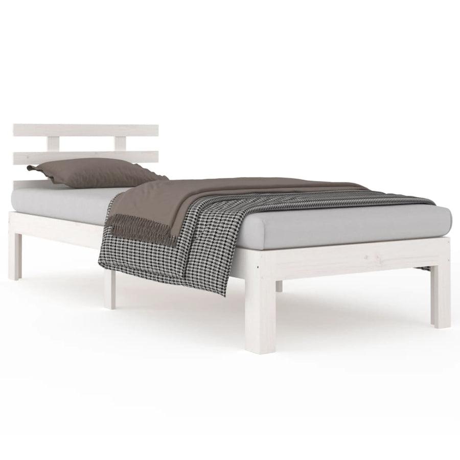 Bed Frame without Mattress White 90x190 cm