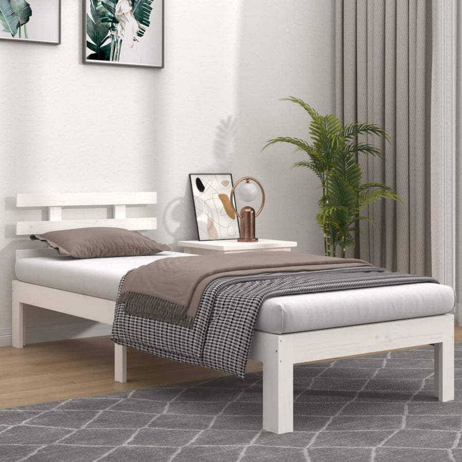 Bed Frame without Mattress White 90x190 cm
