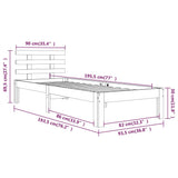 Bed Frame without Mattress Grey 90x190 cm