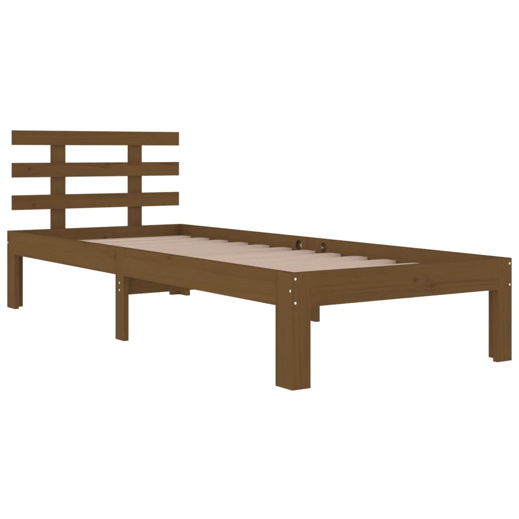 Bed Frame without Mattress Honey Brown 90x190 cm